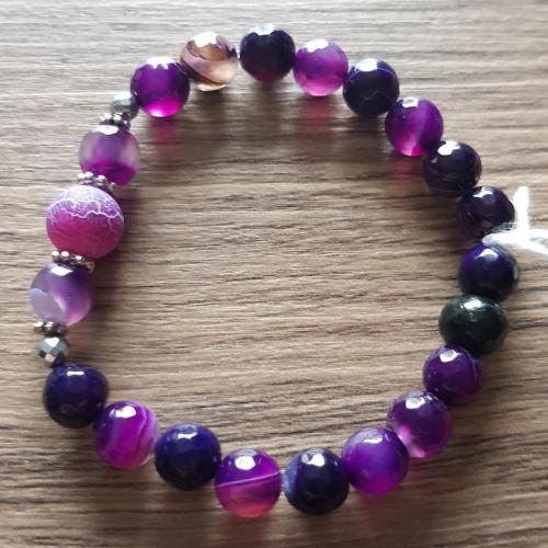 Bracelet argenté Agate violette