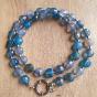 Collier Jackie Kennedy Agate bleue